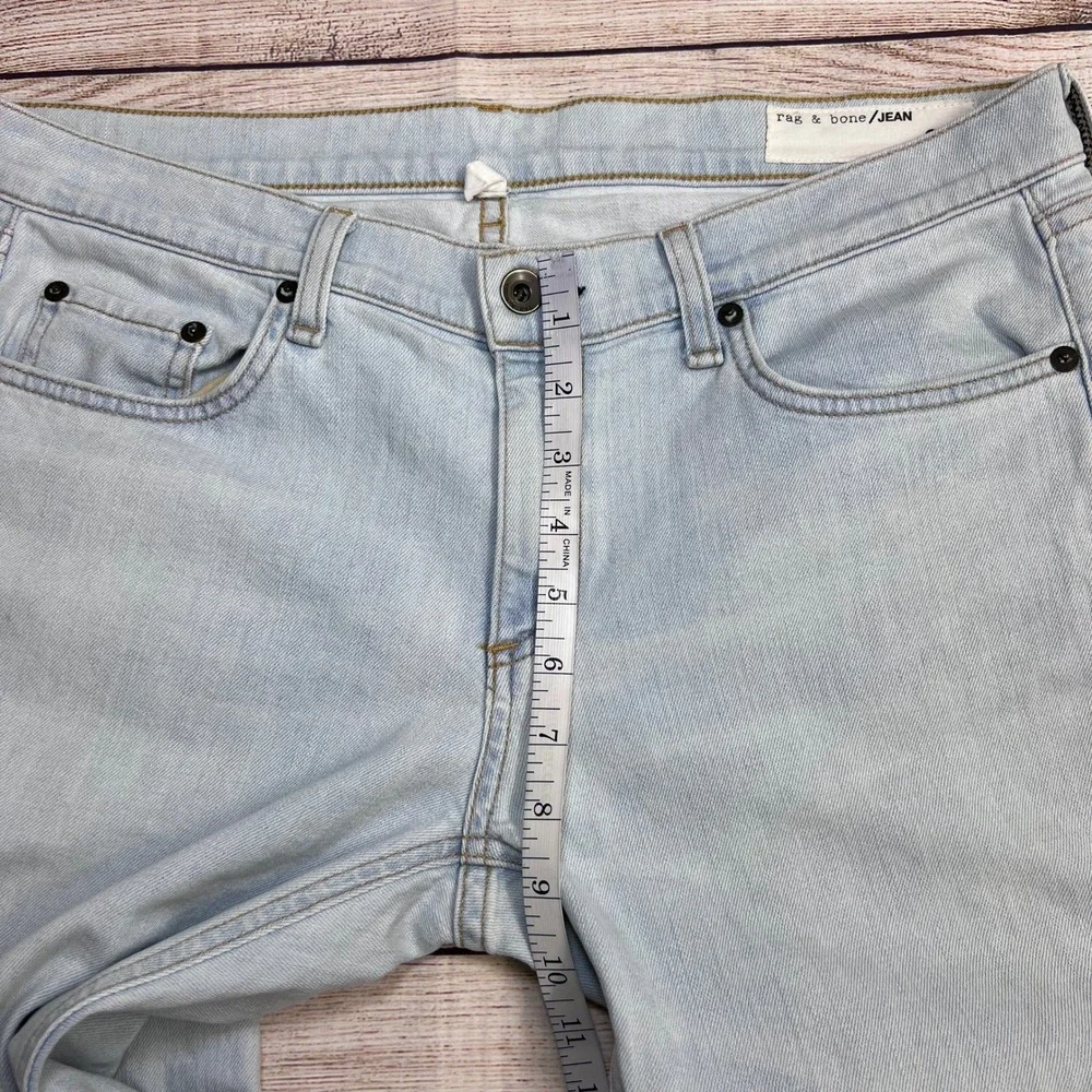 Rag & Bone Dre Skinny Jeans Women Size 30 Light‎ Blue Achillies Raw Hem